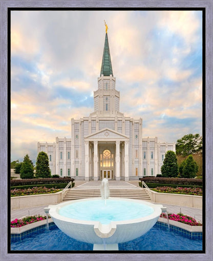 Houston Fountain Sunset Gallery Wrap