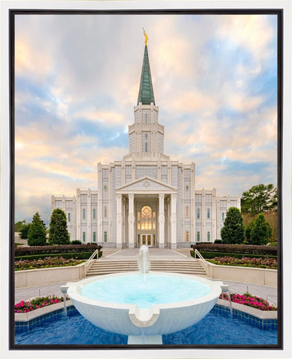 Houston Fountain Sunset Gallery Wrap