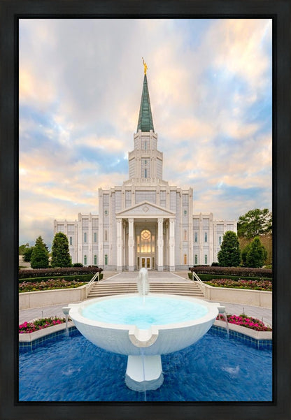 Houston Fountain Sunset Gallery Wrap