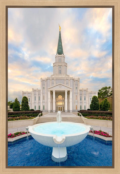 Houston Fountain Sunset Gallery Wrap