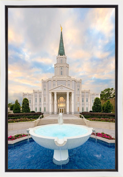 Houston Fountain Sunset Gallery Wrap