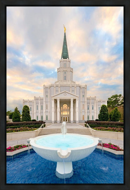 Houston Fountain Sunset Gallery Wrap