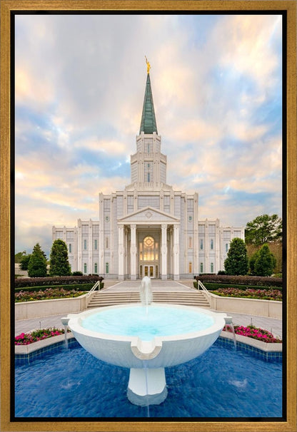 Houston Fountain Sunset Gallery Wrap