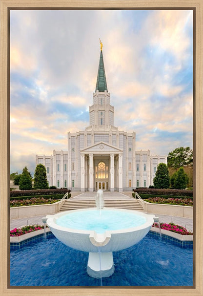 Houston Fountain Sunset Gallery Wrap