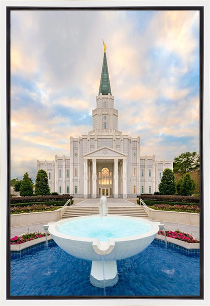 Houston Fountain Sunset Gallery Wrap