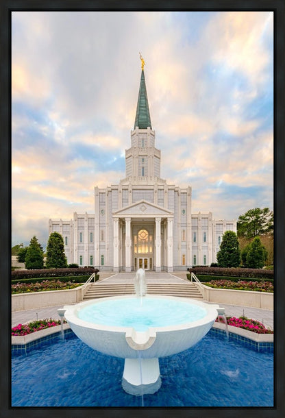 Houston Fountain Sunset Gallery Wrap