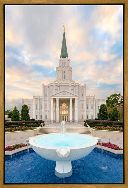 Houston Fountain Sunset Gallery Wrap