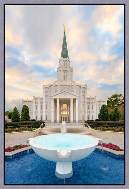 Houston Fountain Sunset Gallery Wrap