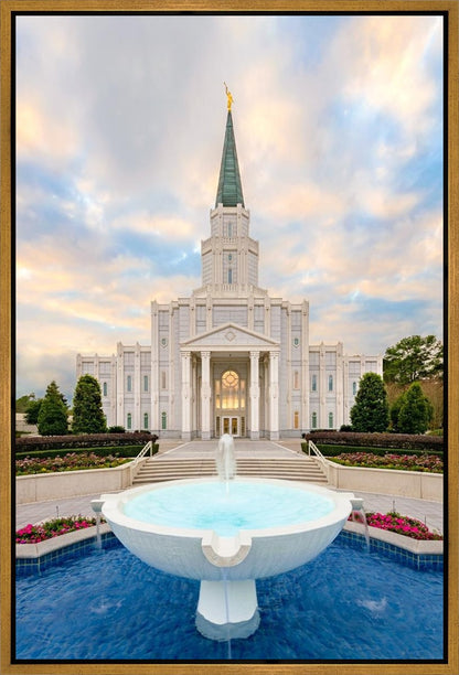 Houston Fountain Sunset Gallery Wrap