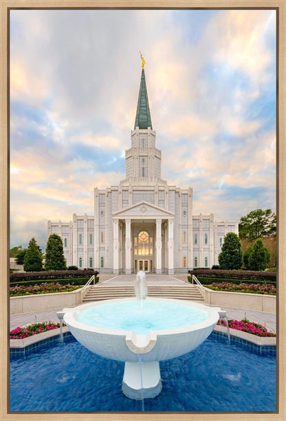 Houston Fountain Sunset Gallery Wrap