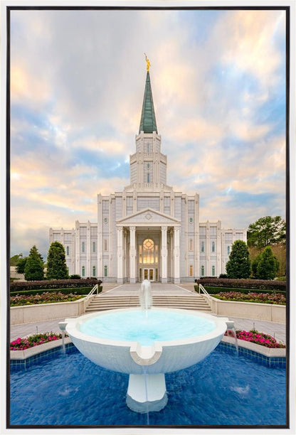 Houston Fountain Sunset Gallery Wrap