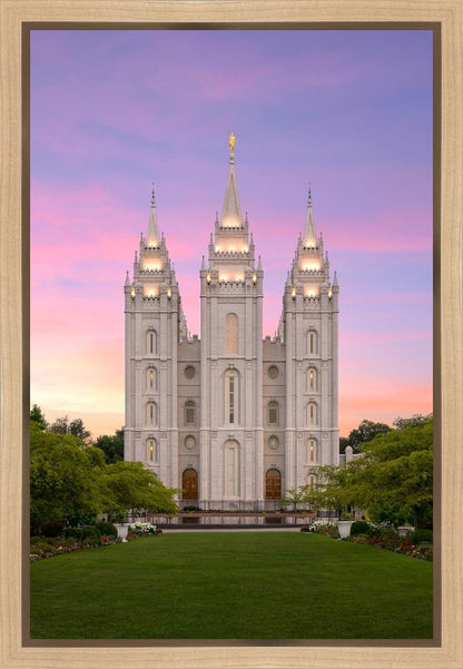 Salt Lake Pastel Sunset Gallery Wrap