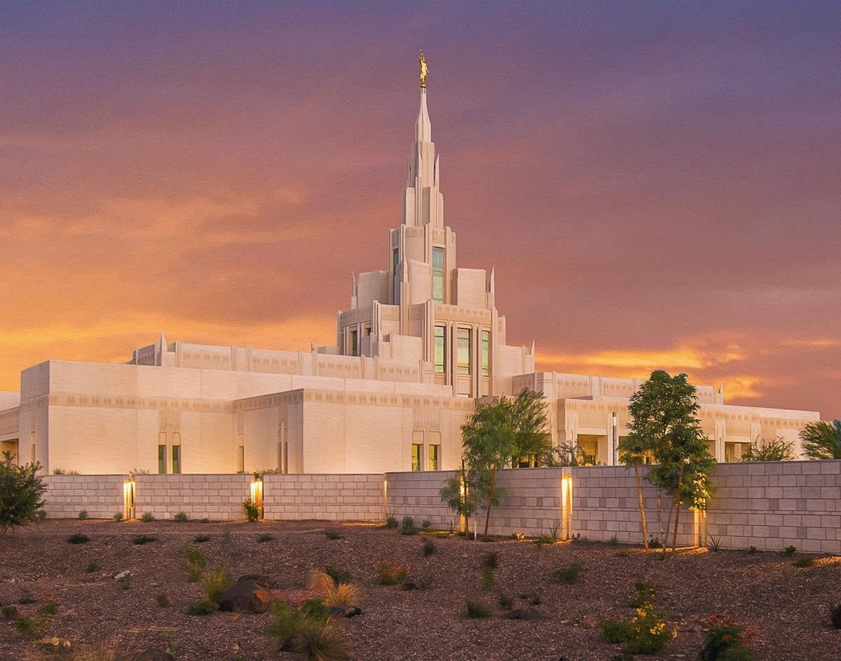 Phoenix Temple Sunset Gallery Wrap