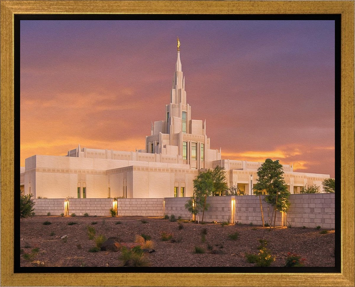 Phoenix Temple Sunset Gallery Wrap