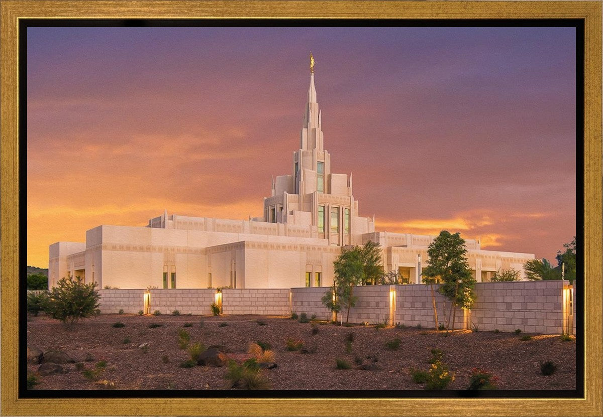 Phoenix Temple Sunset Gallery Wrap