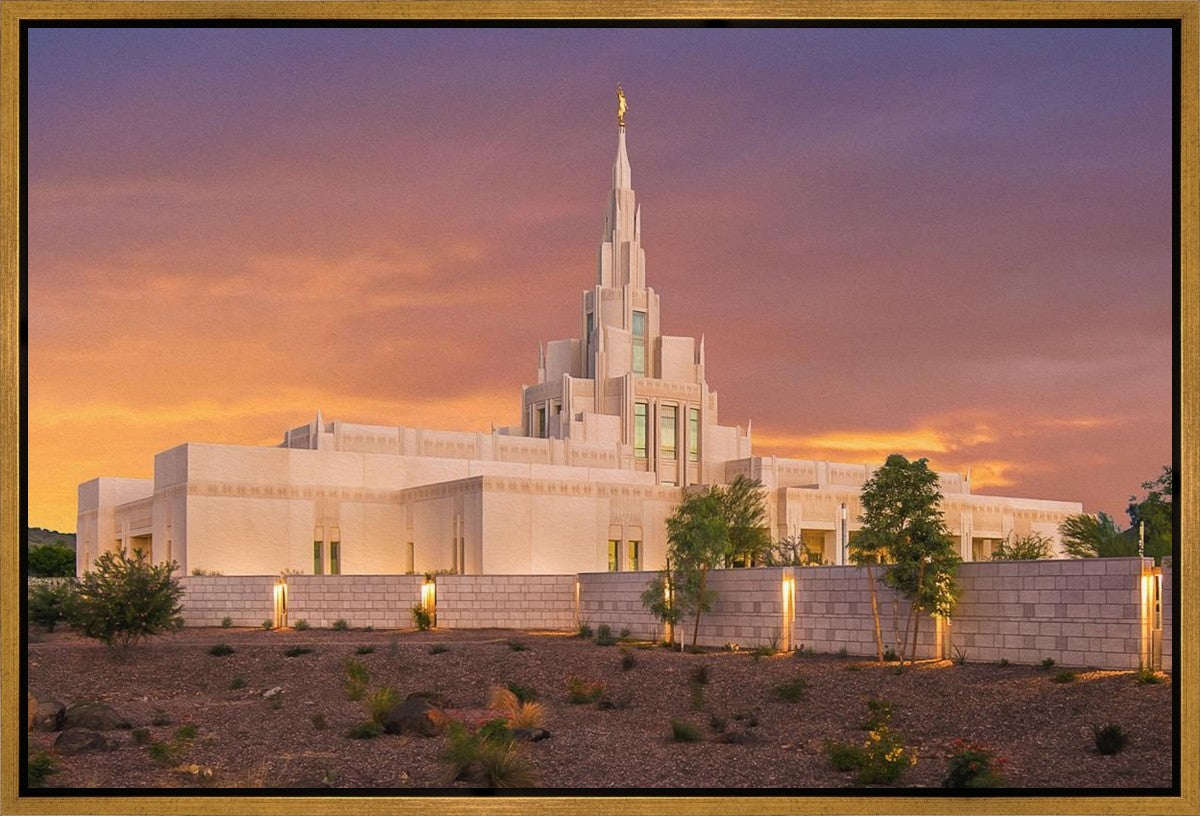 Phoenix Temple Sunset Gallery Wrap