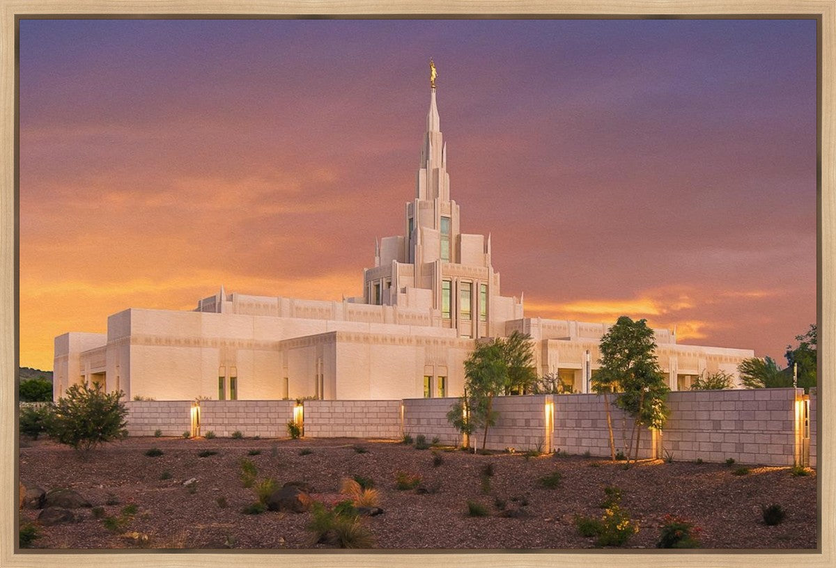 Phoenix Temple Sunset Gallery Wrap