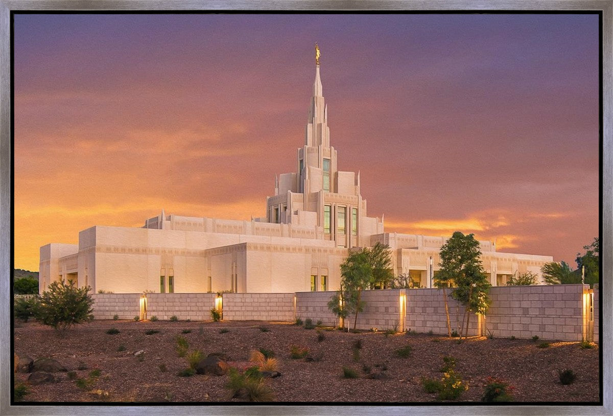 Phoenix Temple Sunset Gallery Wrap