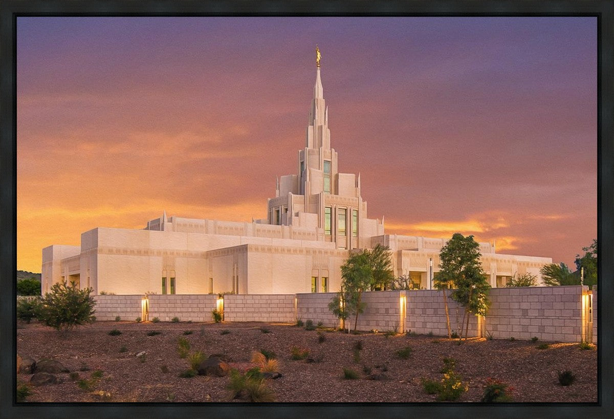 Phoenix Temple Sunset Gallery Wrap