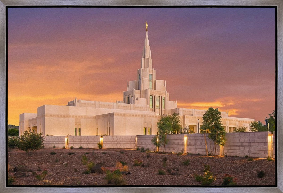 Phoenix Temple Sunset Gallery Wrap