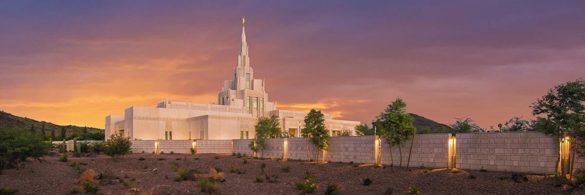 Phoenix Temple Sunset Gallery Wrap