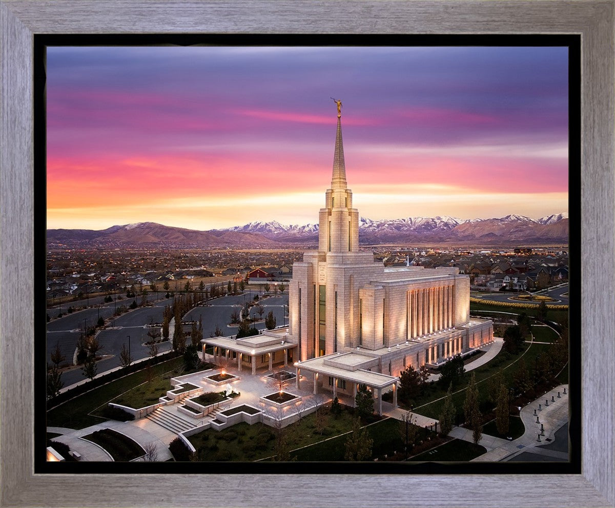 Oquirrh Mountain Pink Sunset Aerial