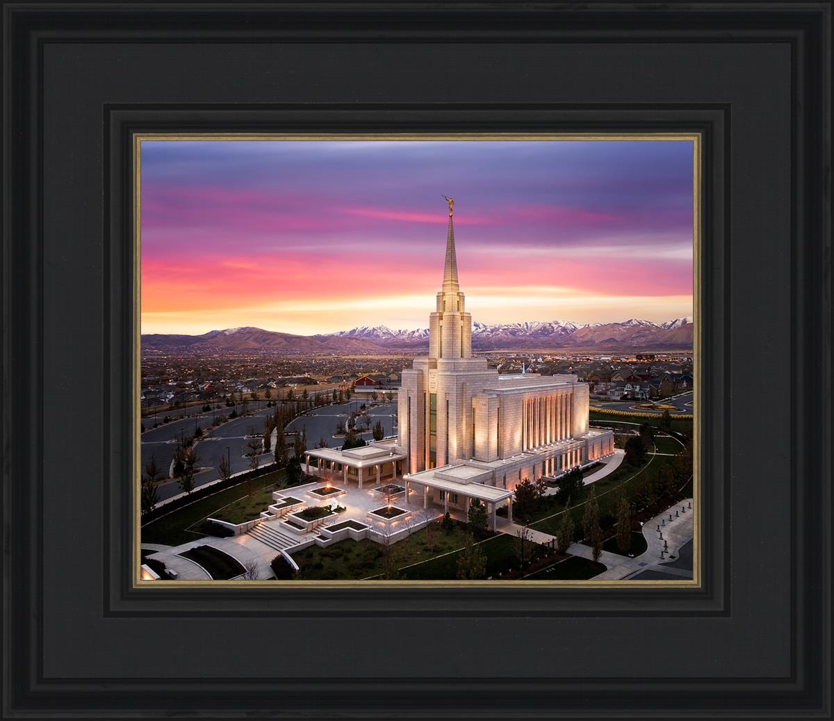 Oquirrh Mountain Pink Sunset Aerial