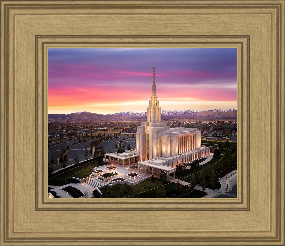 Oquirrh Mountain Pink Sunset Aerial