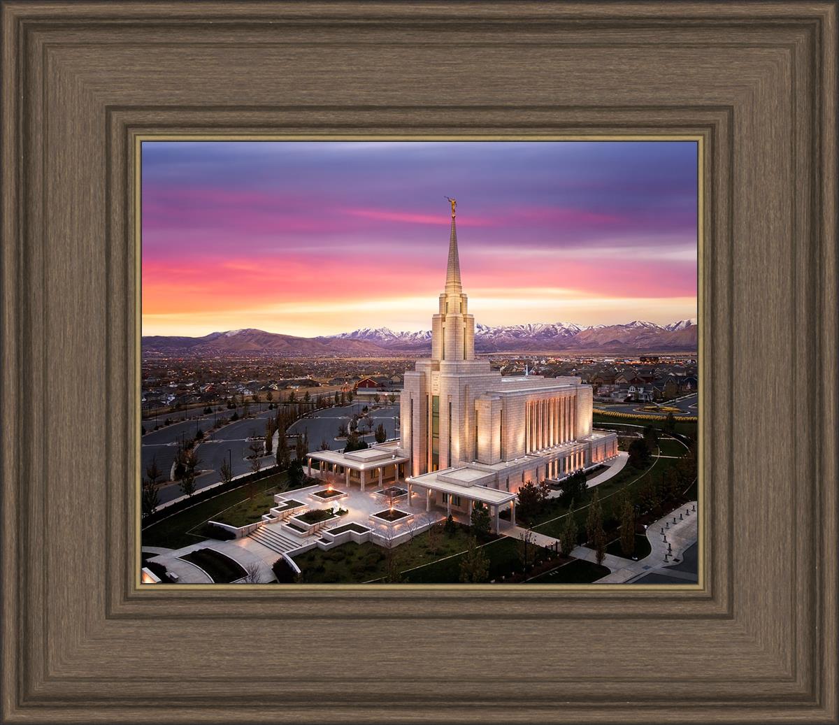 Oquirrh Mountain Pink Sunset Aerial