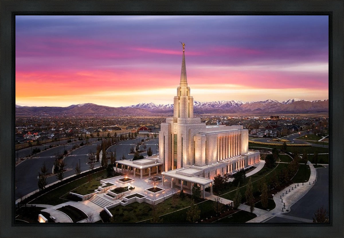 Oquirrh Mountain Pink Sunset Aerial