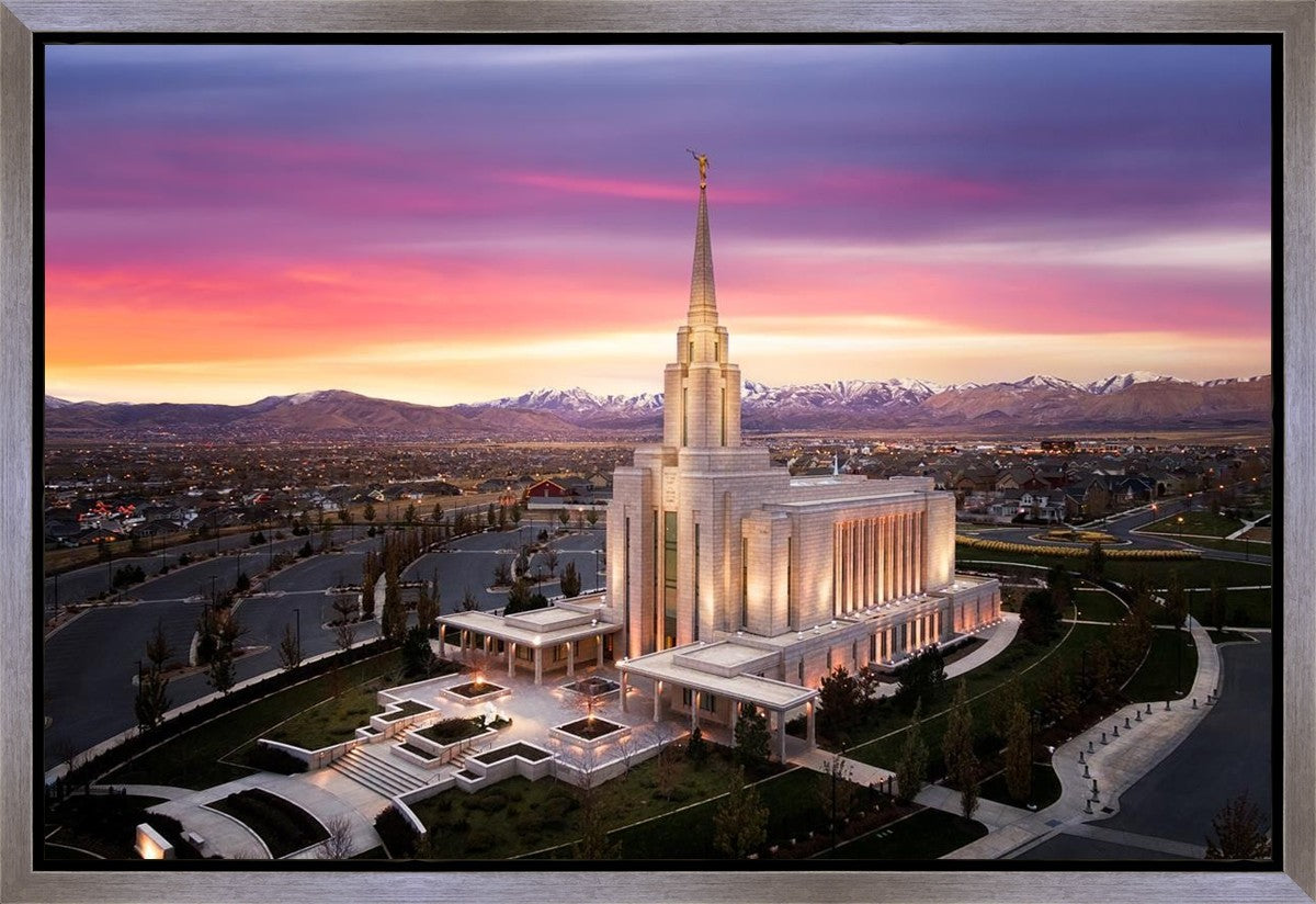 Oquirrh Mountain Pink Sunset Aerial
