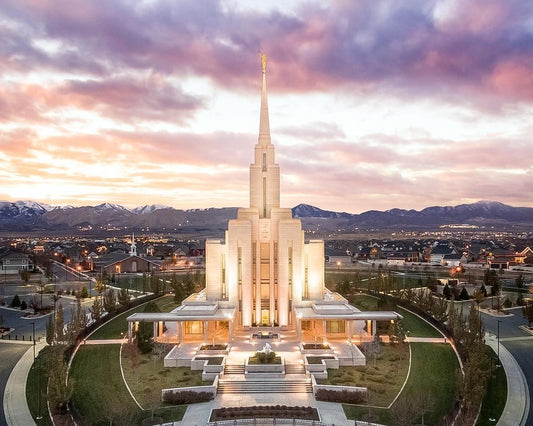 Oquirrh Mountain Aerial Sunset Gallery Wrap