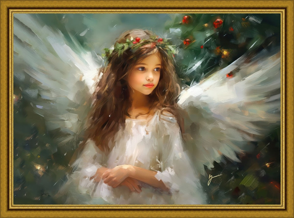 Delicate Christmas Angel Large Wall Art