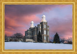 Logan Utah Pink Winter Sunset Large Wall Art