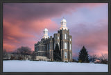 Logan Utah Pink Winter Sunset Large Wall Art