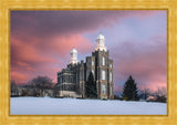 Logan Utah Pink Winter Sunset Large Wall Art