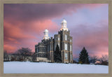 Logan Utah Pink Winter Sunset Large Wall Art