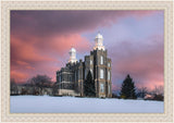 Logan Utah Pink Winter Sunset Large Wall Art