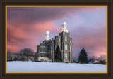 Logan Utah Pink Winter Sunset Large Wall Art