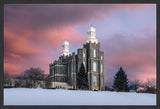 Logan Utah Pink Winter Sunset Large Wall Art