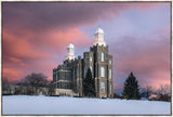 Logan Utah Pink Winter Sunset Large Wall Art