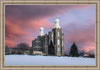 Logan Utah Pink Winter Sunset Large Wall Art