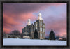 Logan Utah Pink Winter Sunset Large Wall Art