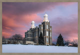 Logan Utah Pink Winter Sunset Large Wall Art