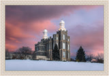 Logan Utah Pink Winter Sunset Large Wall Art