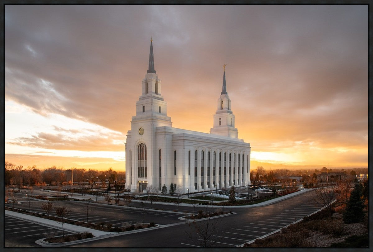 Layton Utah Golden Glow Sunset Large Wall Art Gallery Wrap