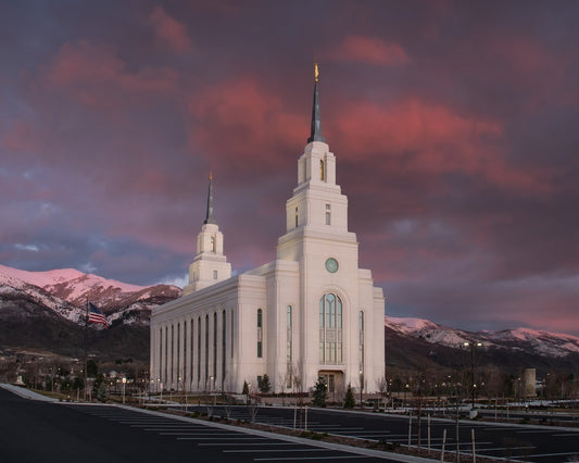 Layton Utah Pink Winter Sunset  Gallery Wrap
