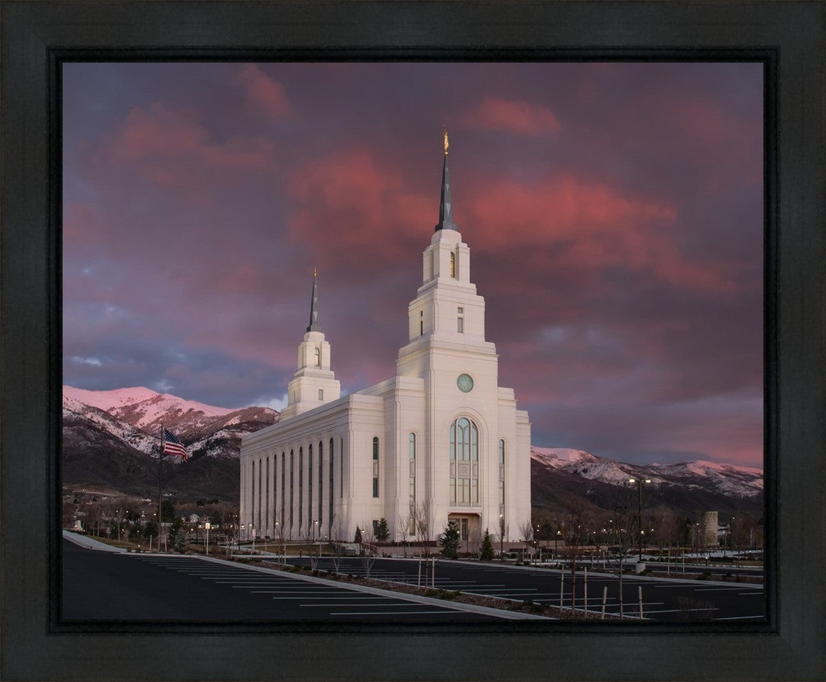 Layton Utah Pink Winter Sunset  Gallery Wrap