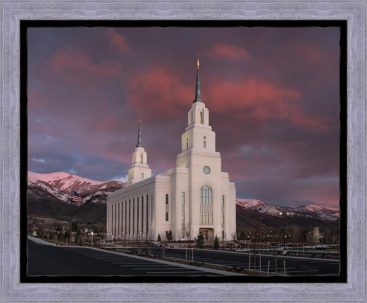 Layton Utah Pink Winter Sunset  Gallery Wrap