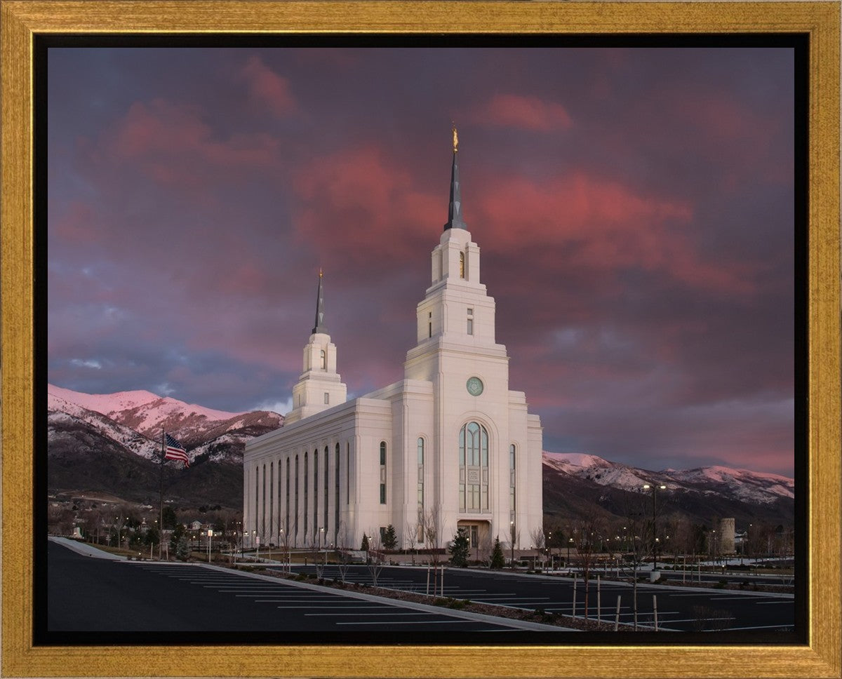 Layton Utah Pink Winter Sunset  Gallery Wrap